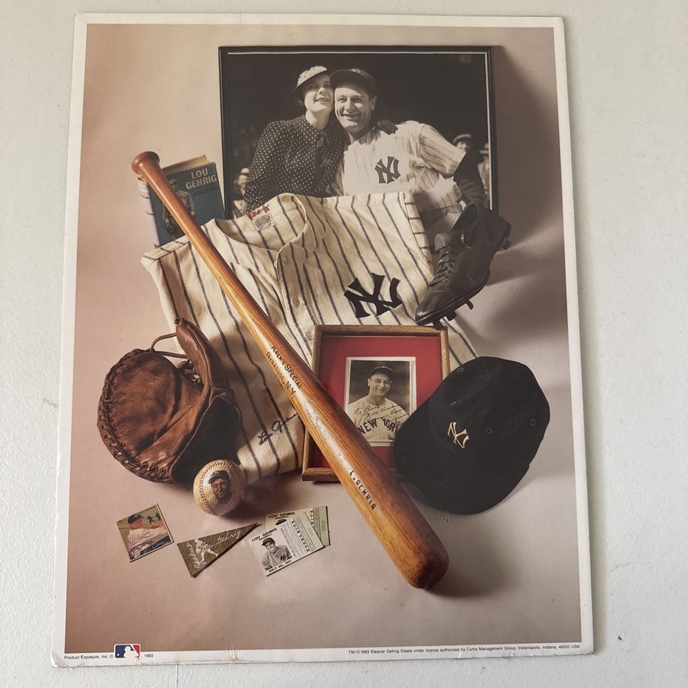 Lou Gehrig Framed NY Yankees Collage picture photo print 12 1/2" x 15 1/2"